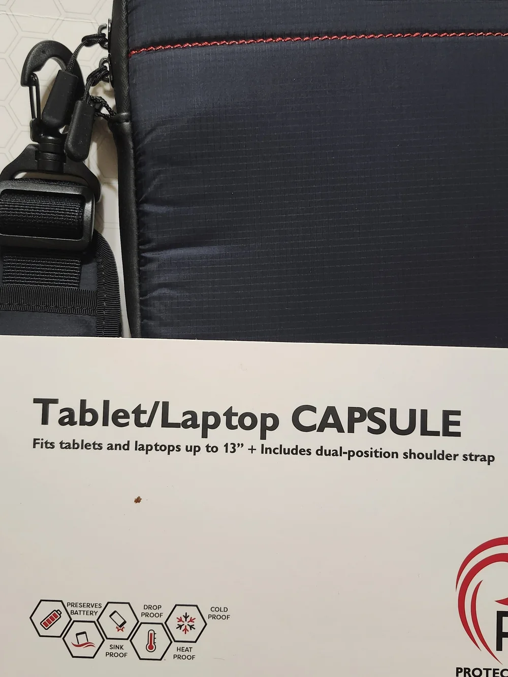Phoozy Navy Tablet/Laptop Capsule Sleeve with Shoulder Strap